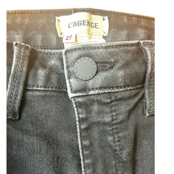 L’agence Slim Jeans Faded Black with Distressed Knees Women’s Size 27 - Picture 4 of 11